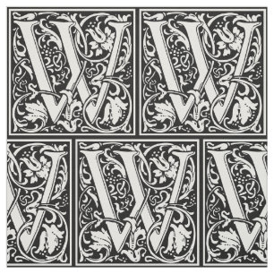 Brev W Medieval Monogram Art nouveau Tyg