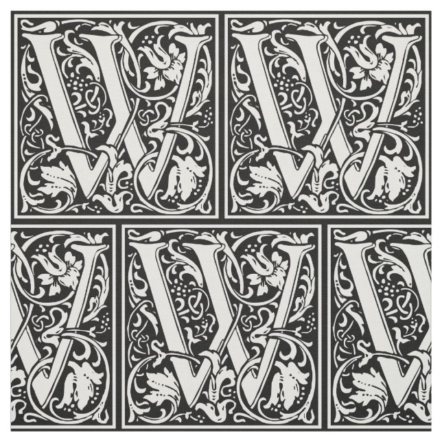 Brev W Medieval Monogram Art nouveau Tyg (Provkarta)