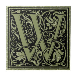 Brev W Monogram Brev Kakelplatta