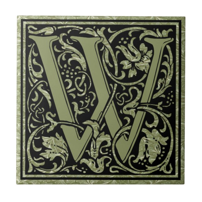 Brev W Monogram Brev Kakelplatta (Framsidan)