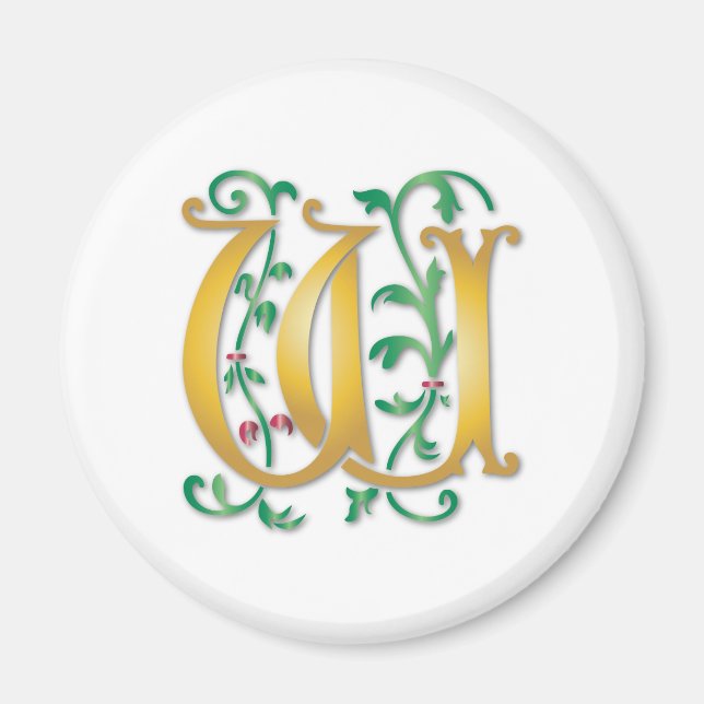 Brev W Monogram Magnet (Framsidan)