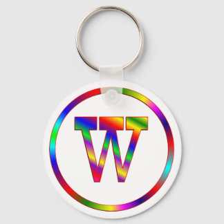 Brev W Rainbow Nyckelring