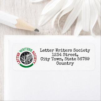 Brev Writers Society Returetiketters Returadress Etikett