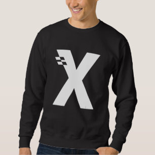 Brev X Alphabet Initial Monogram Lång Ärmad Tröja