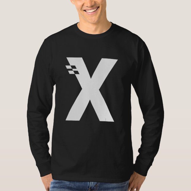 Brev X Alphabet Initial Monogram T Shirt (Framsida)