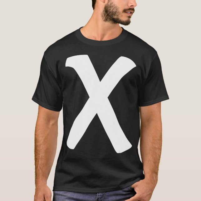 Brev X Capital Alphabet Monogram Initial Hallowed T Shirt (Framsida)