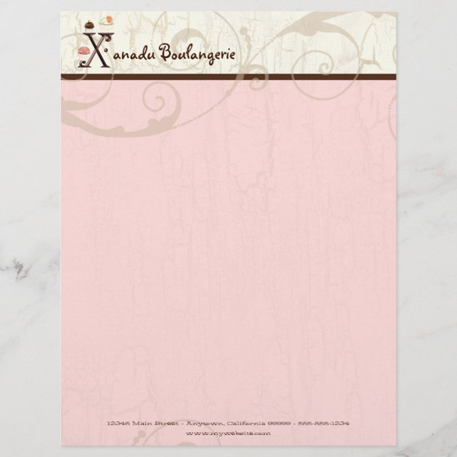 Brev X Cupkaka Business Letterhead Brevhuvud (Framsida)