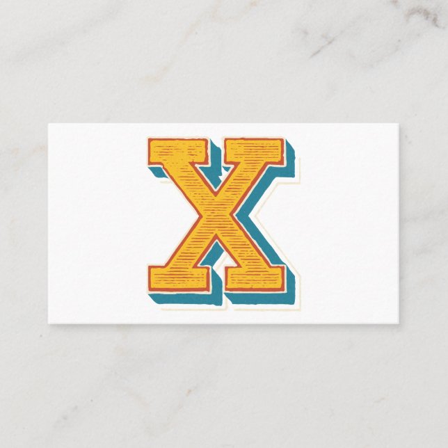 Brev ’X’-Elegant Embroized Visitkort (Framsida)