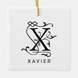Brev X Elegant Monogram jul Ornament