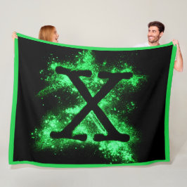 Brev X-Grönt, versalt Alphabet Fleecefilt