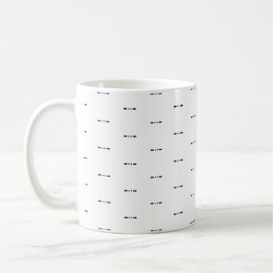 Brev X i Black Morse Code Alphabet Coffee Mugg