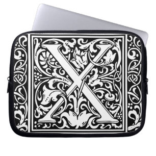 Brev X medeltida monogram Art Nouveau Laptop Fodral