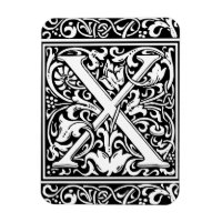 Brev X Medeltida Monogram Art Nouveau