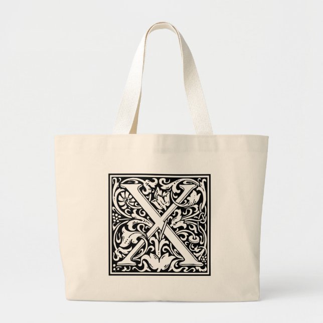 Brev X Medieval Monogram Art nouveau Jumbo Tygkasse (Framsidan)