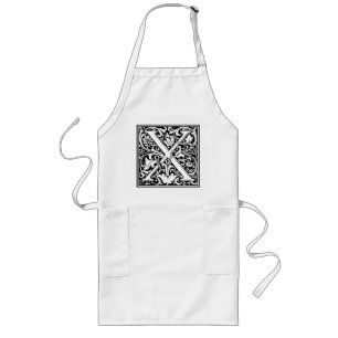 Brev X Medieval Monogram Art nouveau Långt Förkläde
