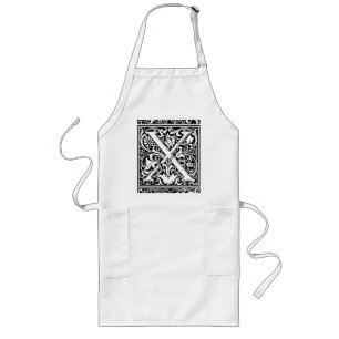Brev X Medieval Monogram Art nouveau Långt Förkläde