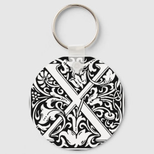 Brev X Medieval Monogram Art nouveau Nyckelring