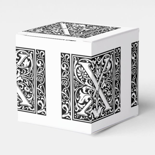 Brev X Medieval Monogram Art nouveau Presentaskar (Framsidan Sidan)