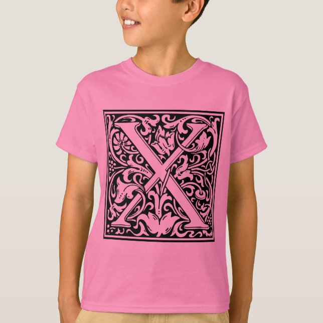 Brev X Medieval Monogram Art nouveau Tröja (Framsida)