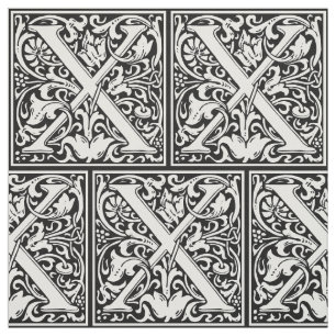 Brev X Medieval Monogram Art nouveau Tyg