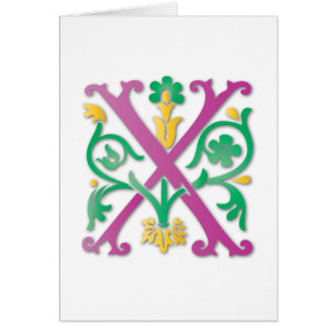Brev X Monogram Hälsningskort