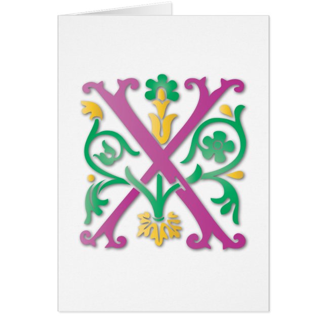 Brev X Monogram Hälsningskort (Framsidan)