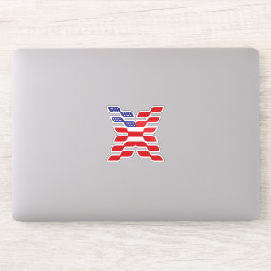 Brev X Monogram USA Flagga Klistermärken