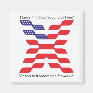 Brev X Monogram USA Flagga Magnet