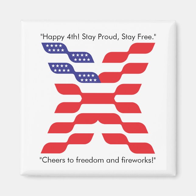 Brev X Monogram USA Flagga Magnet (Framsidan)