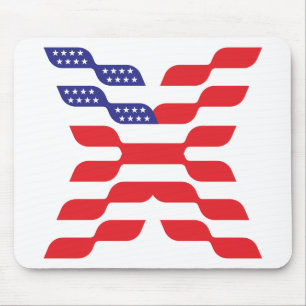 Brev X Monogram USA Flagga Musmatta