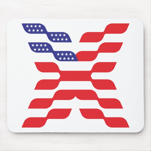 Brev X Monogram USA Flagga Musmatta (Framsidan)