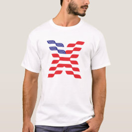 Brev X Monogram USA Flagga T Shirt