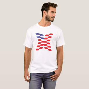 Brev X Monogram USA Flagga T Shirt