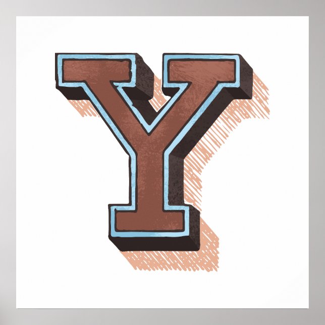Brev ’Y’-Elegant broized Poster (Framsidan)