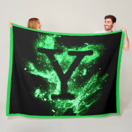 Brev Y Grönt Capital Alphabet Fleecefilt