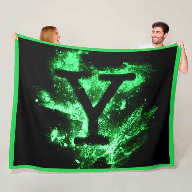 Brev Y Grönt Capital Alphabet Fleecefilt (På plats)