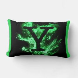 Brev Y Grönt Capital Alphabet Lumbarkudde