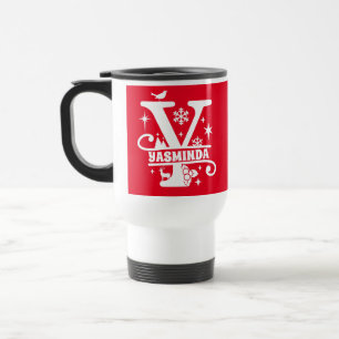 Brev Y jul Monogram Initial Namn Red Resemugg