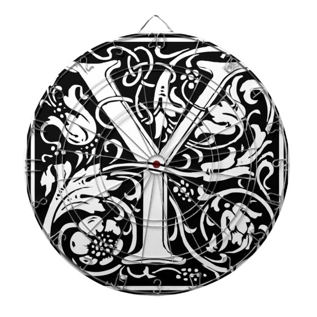 Brev Y Medieval Monogram Art nouveau Darttavla (Framsidan)