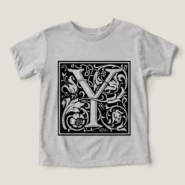 Brev Y Medieval Monogram Art nouveau Tröja (Design Framsida)
