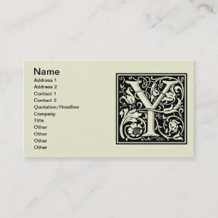 Brev Y Medieval Monogram Art nouveau Visitkort