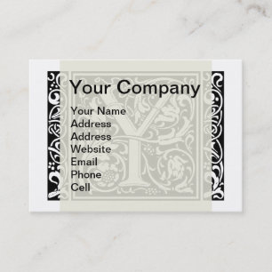 Brev Y Medieval Monogram Art nouveau Visitkort