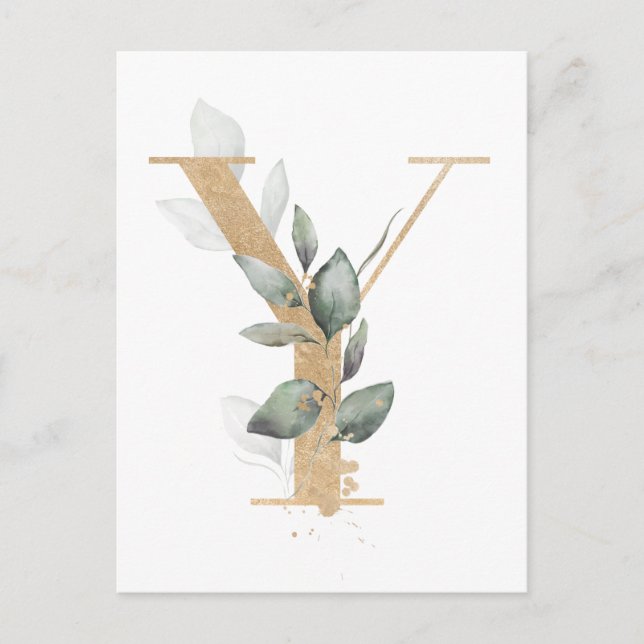 Brev Y Monogram Vykort (Framsida)