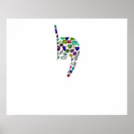 Brev 'YOD' tillverkad med Gems i hela Färg Poster