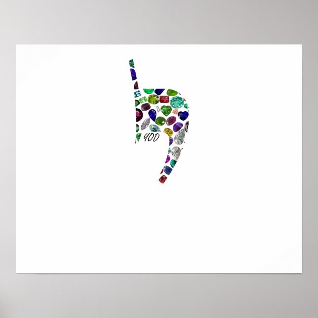 Brev 'YOD' tillverkad med Gems i hela Färg Poster (Framsidan)