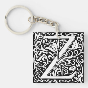 Brev Z art nouveau svartvit plattan