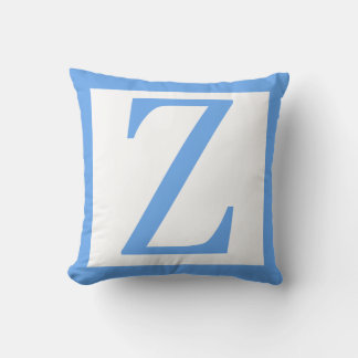 Brev Z Babyblå Kantlinje Kudde