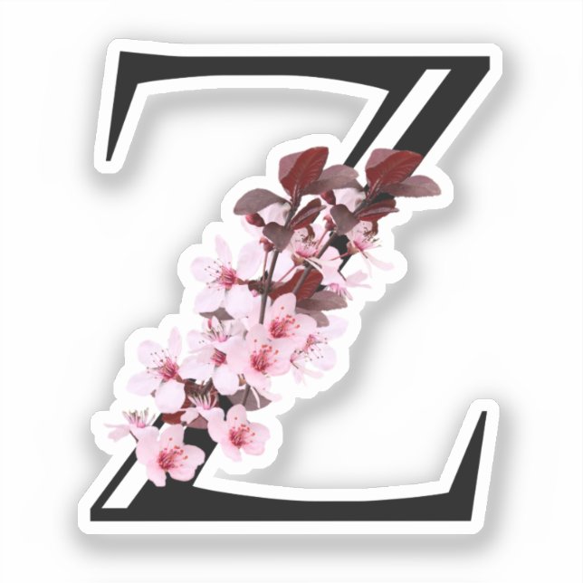 Brev Z, Cherry Blommar Sticker Klistermärken (Framsida)