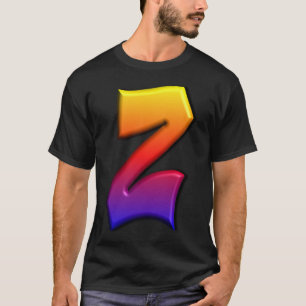 Brev Z, Colorful Graffiti Alphabet Z T Shirt