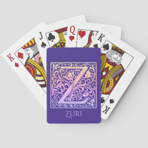 Brev Z färglös Vintage Brev-övertoning första Casinokort